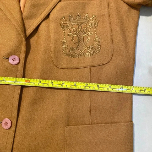 VTG Linda Allard Ellen Tracy Wool Blend Blazer Sz 14 Crest Old Money Career Work - Picture 9 of 11